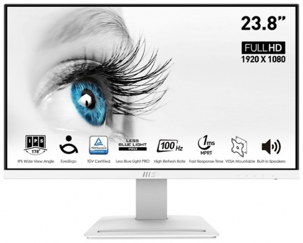 Msi PRO MP243XW 23.8 inch 1920x1080 1ms 100Hz MM HDMI DP FreeSync Beyaz Monitör