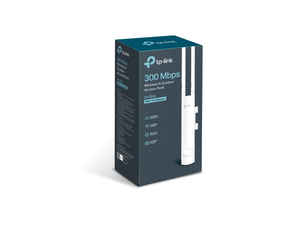 Tp-Link EAP110 OUTDOOR 300 Mbps 2.4Ghz 1 Port 2x5 dBi Access Point