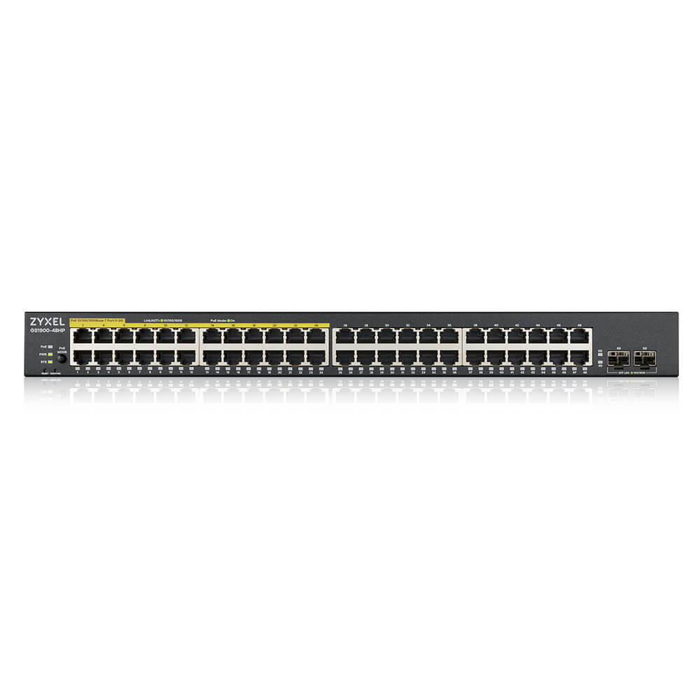 Zyxel GS190048HPV2-EU0101F 48 Port Gigabit 2 Port SFP 17W L2 Web Yönetilebilir PoE Switch