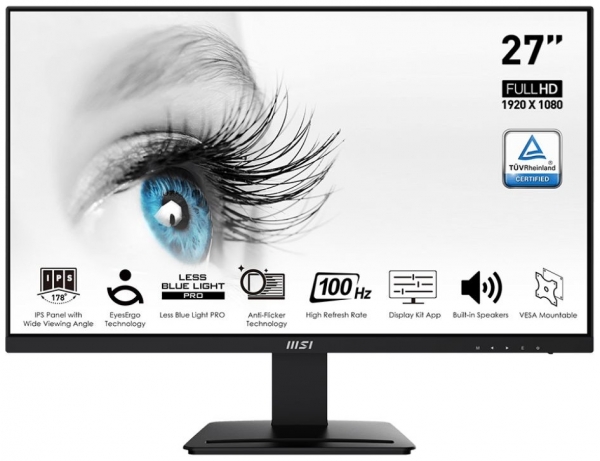 Msi PRO MP273A 27 inch 1920x1080 1ms 100Hz MM HDMI DP Anti-Glare Monitör