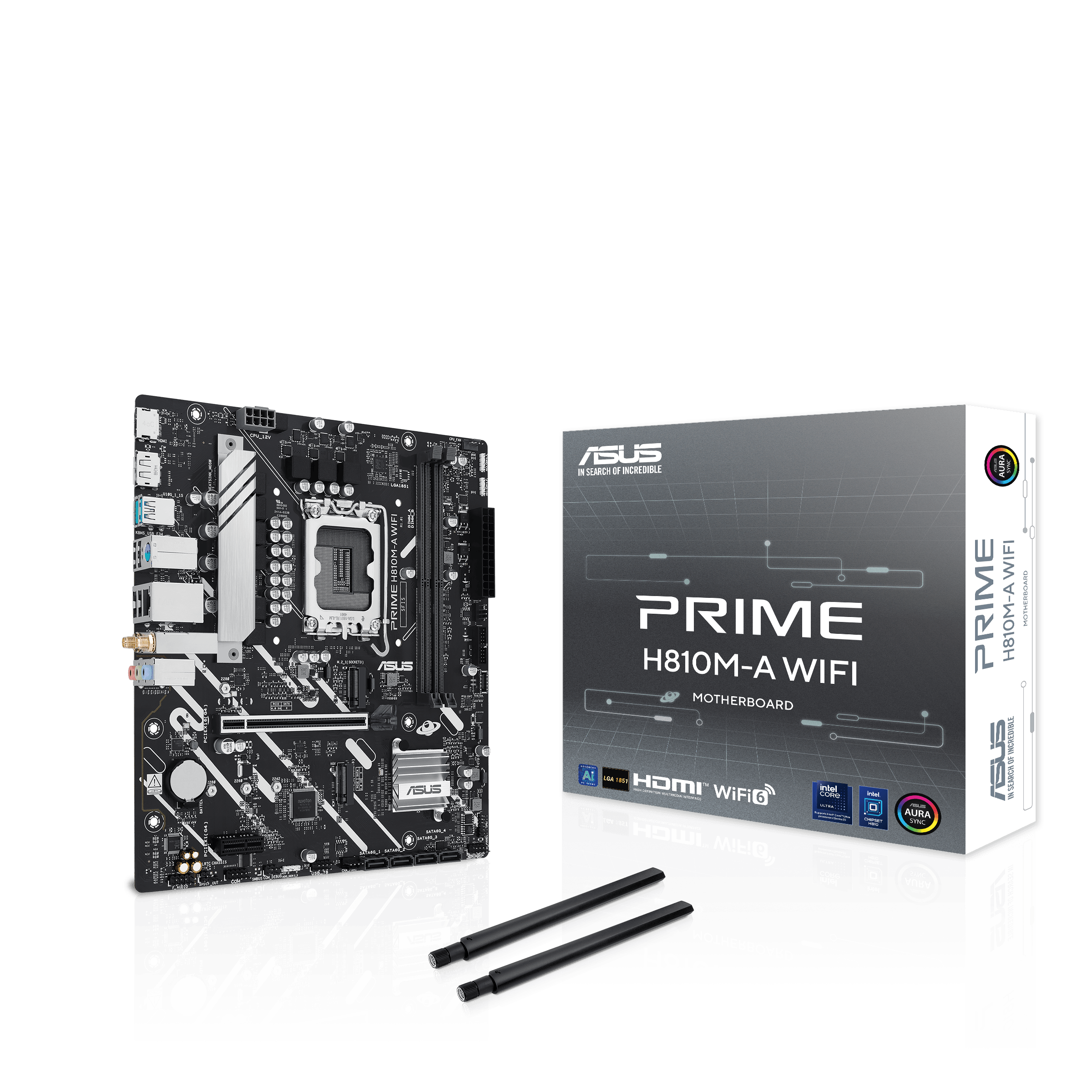 Asus PRIME H810MA WIFI Sc-1851 H810 DDR5 6400Mhz 2xM2 Wifi 2.5Gbit RGB mATX INTEL Anakart