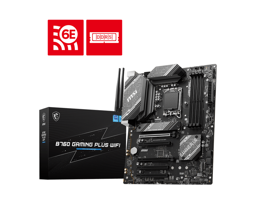 Msi B760 GAMING PLUS WIFI Sc-1700 B760 DDR5 6800Mhz M.2 2.5Gbit Wi-Fi 6E ATX INTEL Anakart