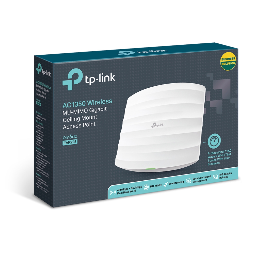 Tp-Link EAP225 1200 Mbps 2.4/5Ghz 1 Port 3X4 Dbi Ant Access Poınt