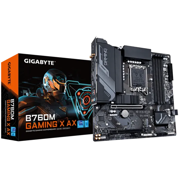 Gigabyte B760M GAMING X AX Sc-1700 B760 DDR5 7600MHz M.2 2.5Gbit WiFi 6E mATX INTEL Anakart