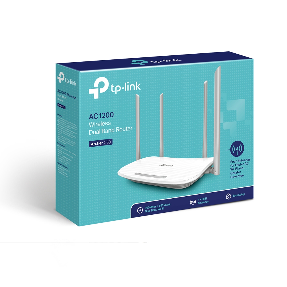 Tp-Link ARCHER C50 Ac1200 2.4/5Ghz 4 Port 4 Antenli Access Poınt