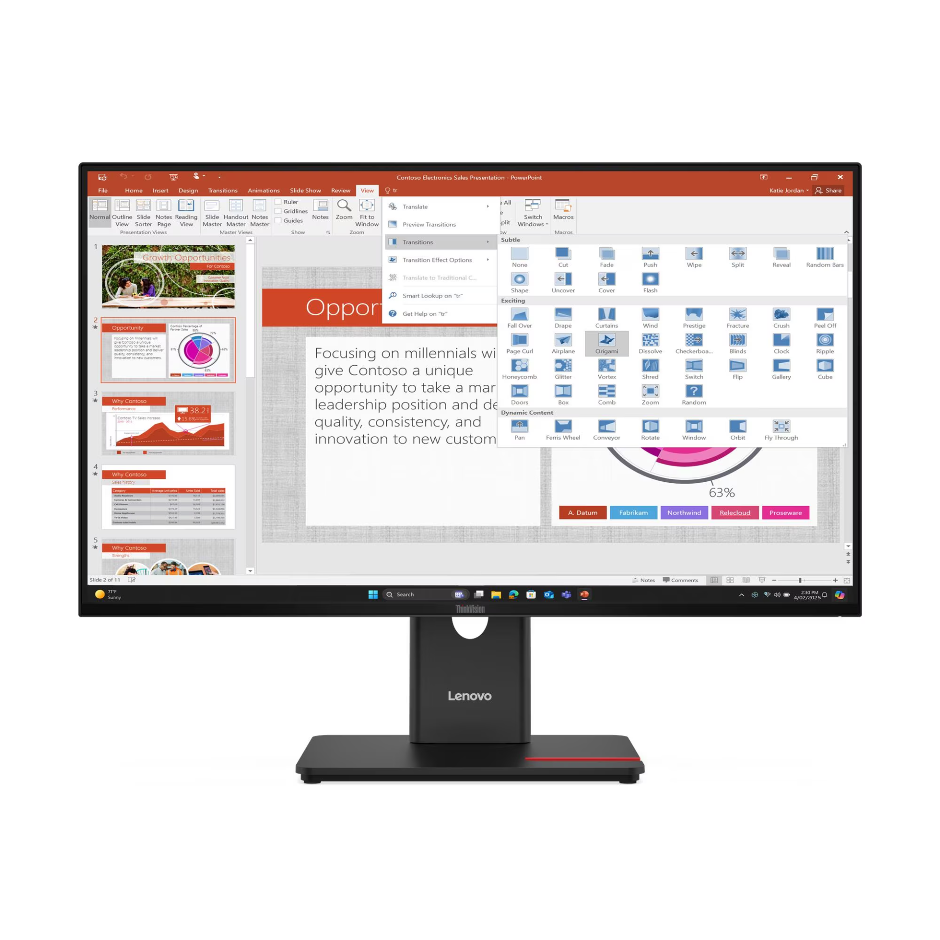 Lenovo 64A5MAT6TK 27 inch 1920x1080 4ms 60Hz HDMI DP USB Type C Monitör