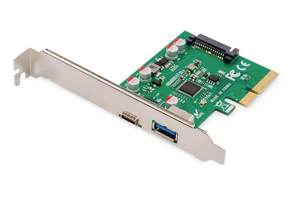 Digitus DS-30225 1 Port USB 3.0 1 Port USB Type C 10GB/s PCI Expres Kart