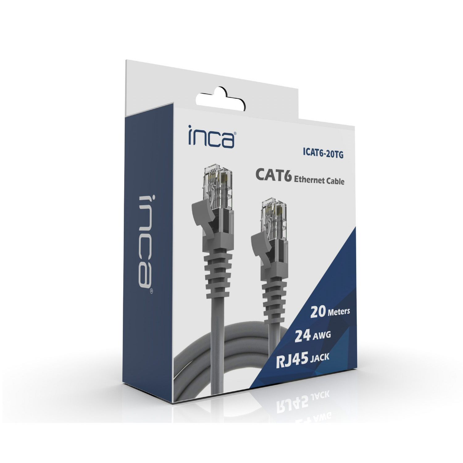 Inca ICAT6-20TG 20 Mt CAT6 AWG24 0.57mm 250Hz Gri Patch Cord Kablo