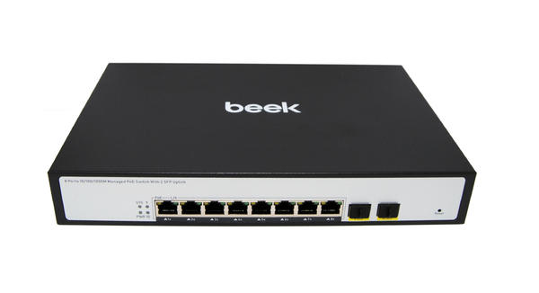 Beek BN-GS-2082PW 8 Port 10/100Mbps PoE 2 Port SFP L2 Yönetilebilir 120W PoE Switch