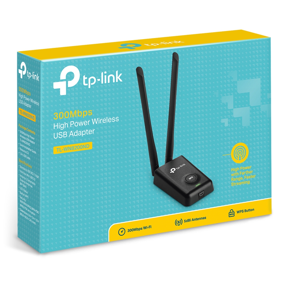 Tp-Link TL-WN8200ND 300 Mbps 2.4 Ghz 2x5dBi High Power Kablosuz Adaptö