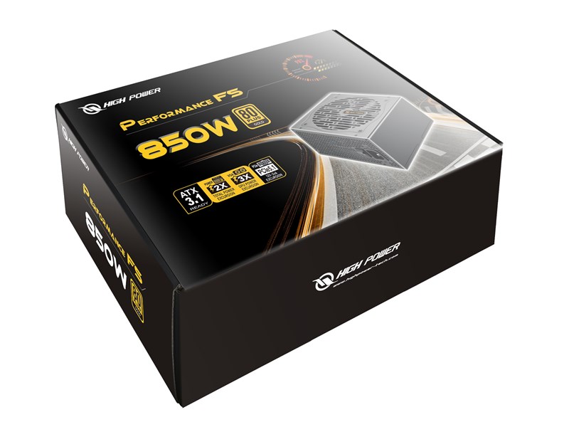 High Power HP1-S2850GD-F12S 850W 80 Plus Gold 12cm Fanlı PCIe 5.1 ATX Power Supply
