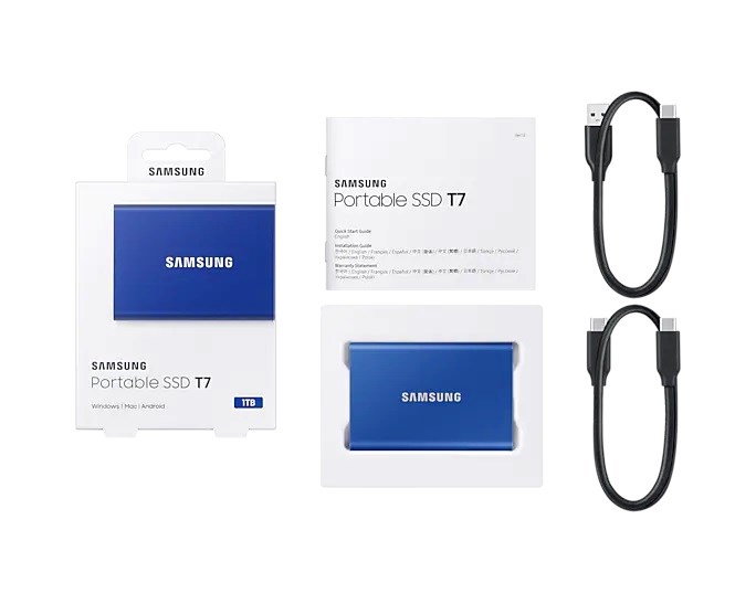 Samsung MU-PC1T0H/WW 1 TB T7 USB mini Mavi Taşınabilir SSD Hardisk