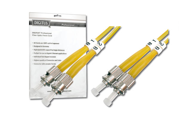Digitus DK-2911-05 5 Mt ST-ST 09/125 Singlemode Duplex Fiber Optik Patch Cord Kablo