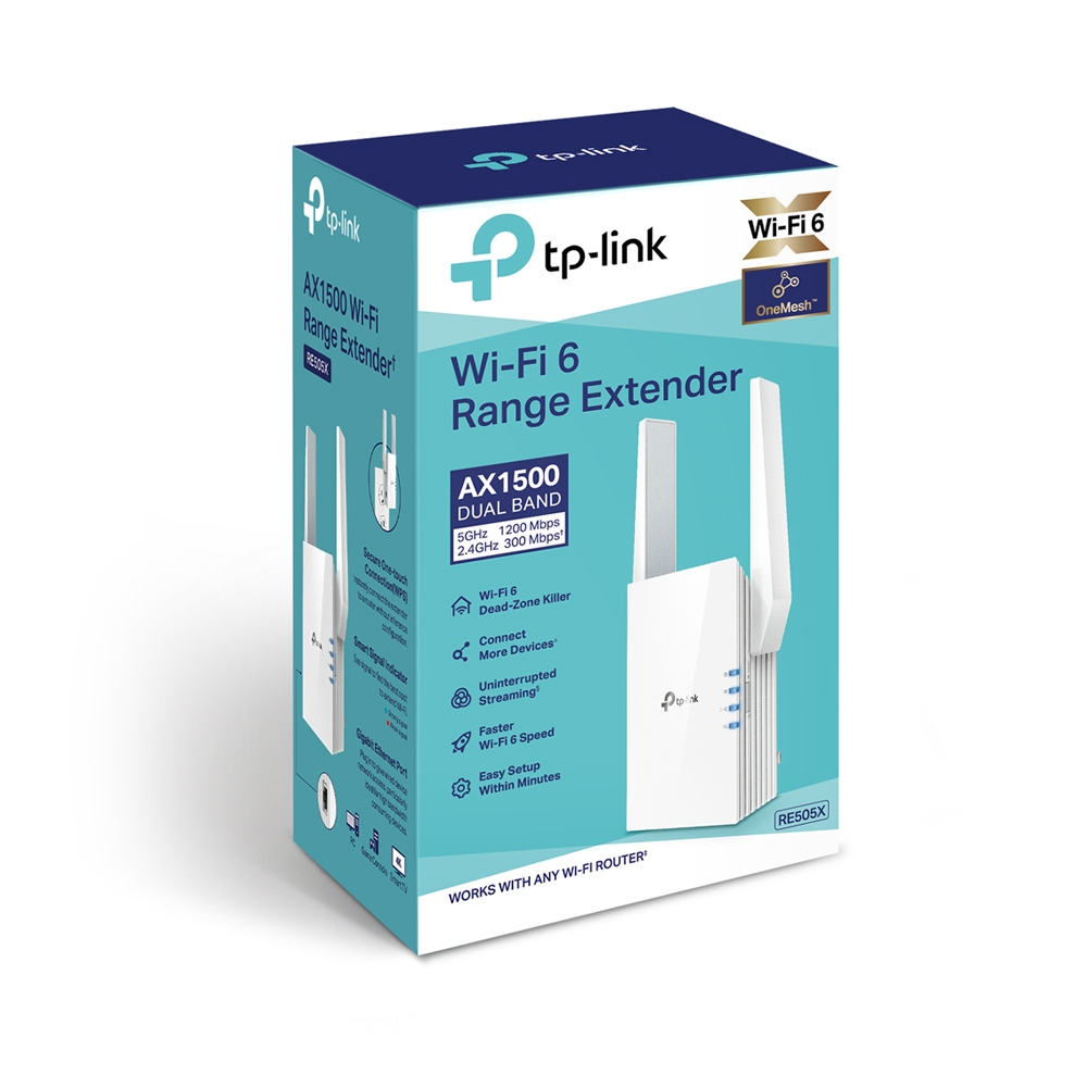 Tp-Link RE505X  AX1500 2.4/5Ghz Dual Bant 1 Port Gigabit Ethernet 2 Antenli Menzil Genişletici