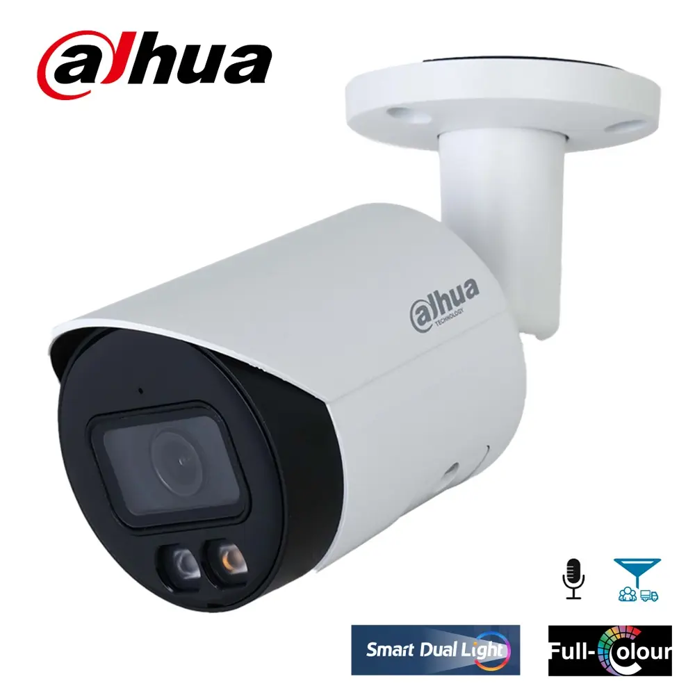 Dahau IPC-HFW1249S-S-IL-0280B 2MP 2.8mm Lensli 30Mt Akıllı Çift Işıklı PoE Bullet IP Kamera