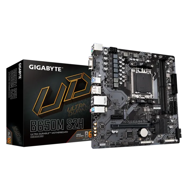 Gigabyte B650M S2H Sc-AM5 B650 DDR5 6400Mhz M2 mATX AMD Anakart