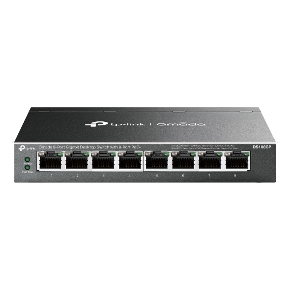 Tp-Link Omada DS108GP 8 Port Gigabit PoE+ Masaüstü PoE Switch