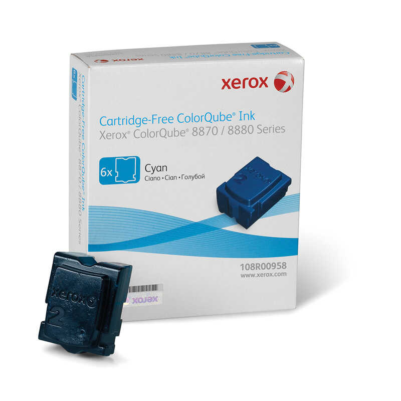 Xerox 108R00958 Phaser 8870-8880 Genuine Solid Mavi 6 Stick