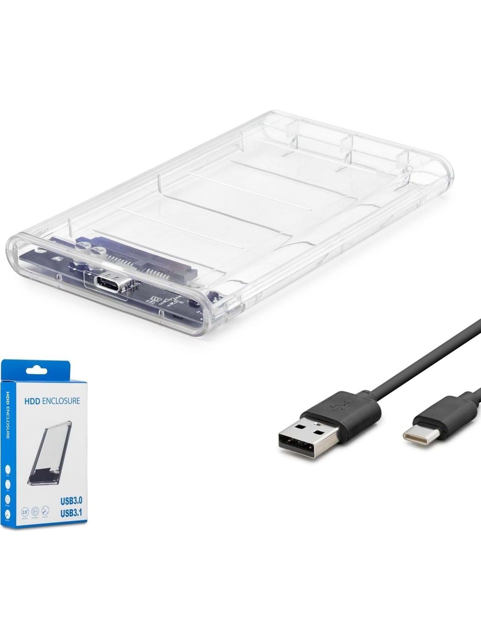 Hadron HDX1766 Usb 3.1 Usb 3.0 to 2.5 inch SATA Şeffaf Harici Harddisk Kutusu