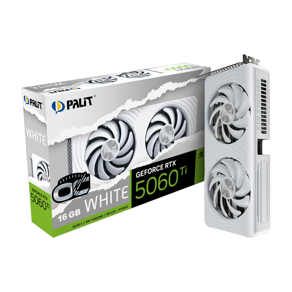Palit NE7506TU19T1-GB2061M 16 GB DDR7 GeForcre RTX5060 Ti OC 128Bit Beyaz NVIDAI Ekran Kartı