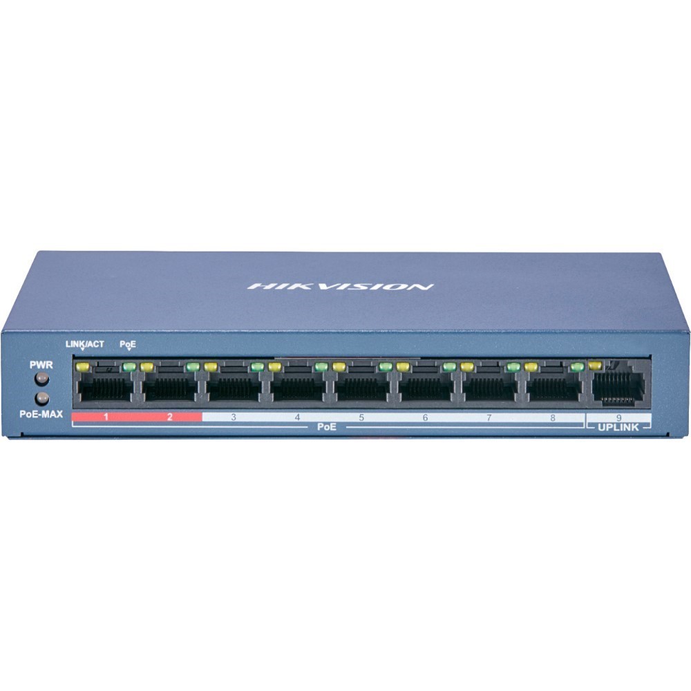 Hikvision DS-3E1309P-EI 8 Port 10/100 PoE 1 Port Uplink 123W PoE Switch