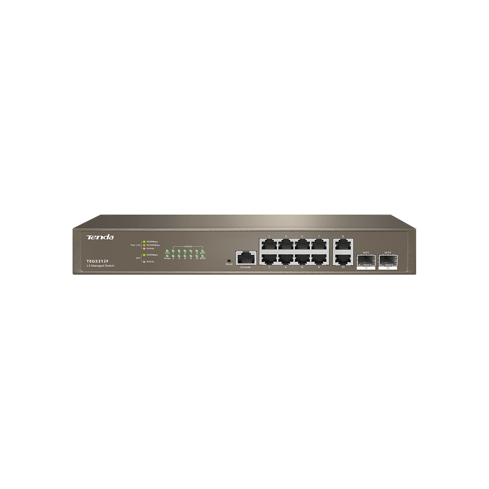 Tenda TEG5312F 8 Port Gigabit 2 Port FSP L3 Yönetilebilir Switch