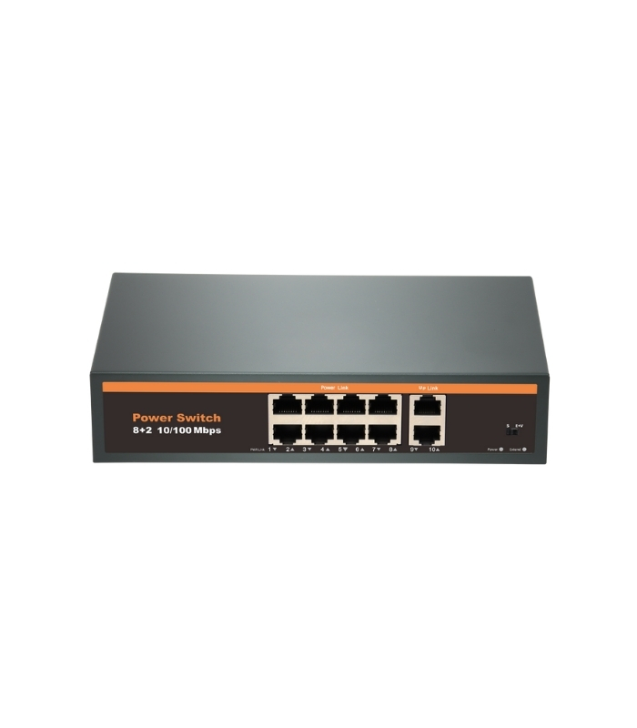 Nova INTSF0820FB2L 8 Port 10/100Mbps Poe 24V 2 Port Uplink 120W Poe Switch