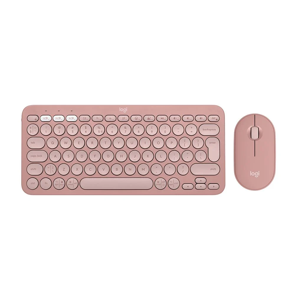 Logitech 920-012247 Q TR Pebble 2 Bluatooth Pembe Kablosuz Klavye Mouse Set