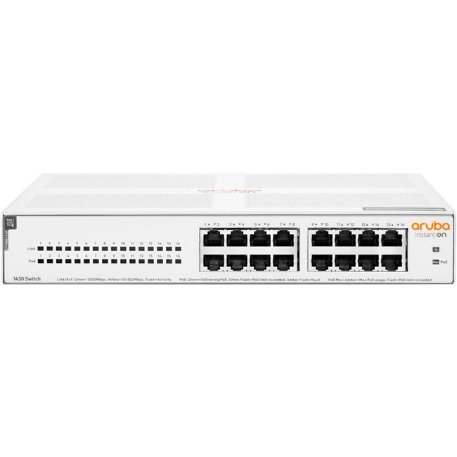 Hp R8R48A Aruba Instant 1430-16G 16 Port Gigabit PoE+ Yönetilemez PoE Switch