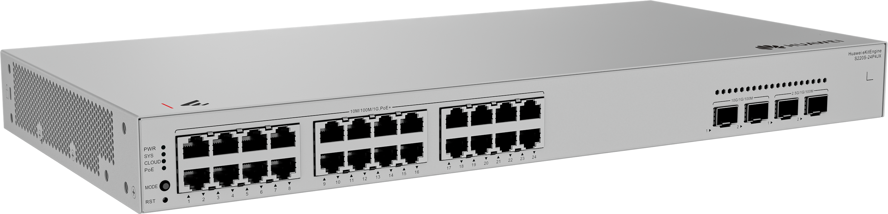 Huawei S220S-24P4JX 24 Port Gigabit Poe 2 Port 10G SFp 2 port 2.5Gbir SFP 400W PoE Switch