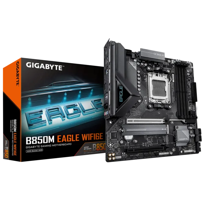 Gigabyte B850M EAGLE WIFI6E Sc-AM5 DDR5 8200Mhz 2xM2 2.5Gbit Wi-Fi 6E mATX AMD Anakart