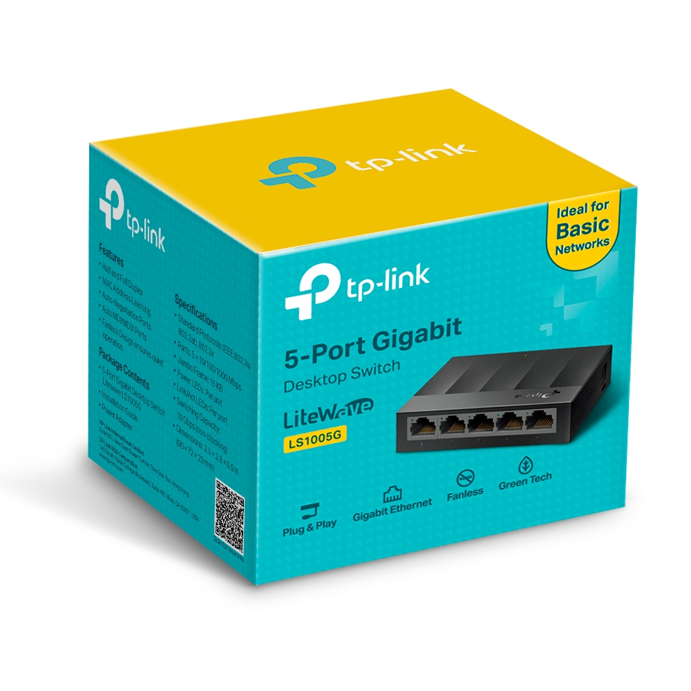 Tp-Link LS1005G 5 Port 10/100/1000Mbps Desktop Switch