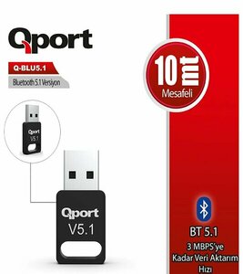 Qport Q-BLU5 Bluetooth 5.1 Adaptör