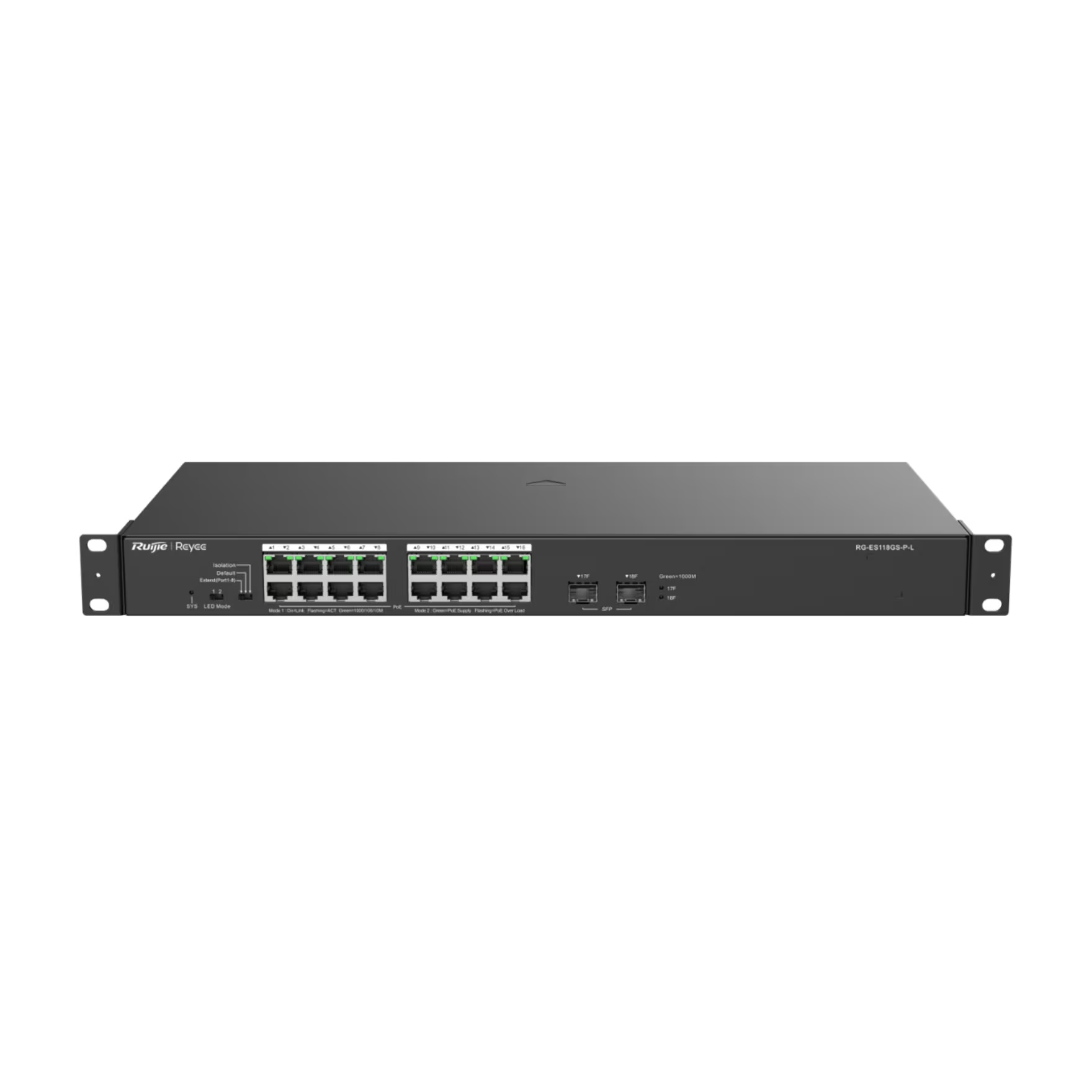 Ruijie RG-ES118GS-P-L 16 Port Gigbait PoE 2 Port SFP 247W PoE Switch