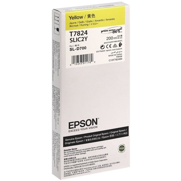 Epson C13T78240N SL-D700 T7824 Surelab 200Ml Sarı Orijinal Inkjet Kartuş