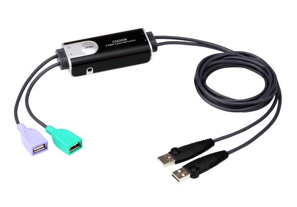 Aten CS62KM 2 Port USB Boundless Cablo KVM Switch Kablosu