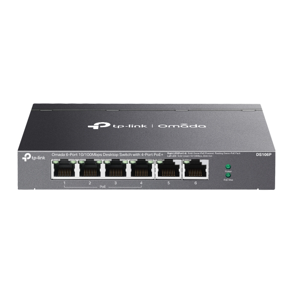 Tp-Link Omada DS106P 6 Port 10/100Mbps PoE+ Masaüstü PoE Switch