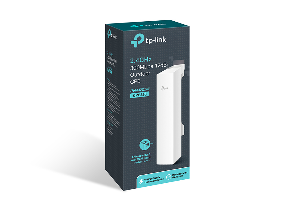 Tp-Link CPE220 1 Port 10/100Mbps 2.4GHz 300Mbps 12dBi Outdoor Access Point