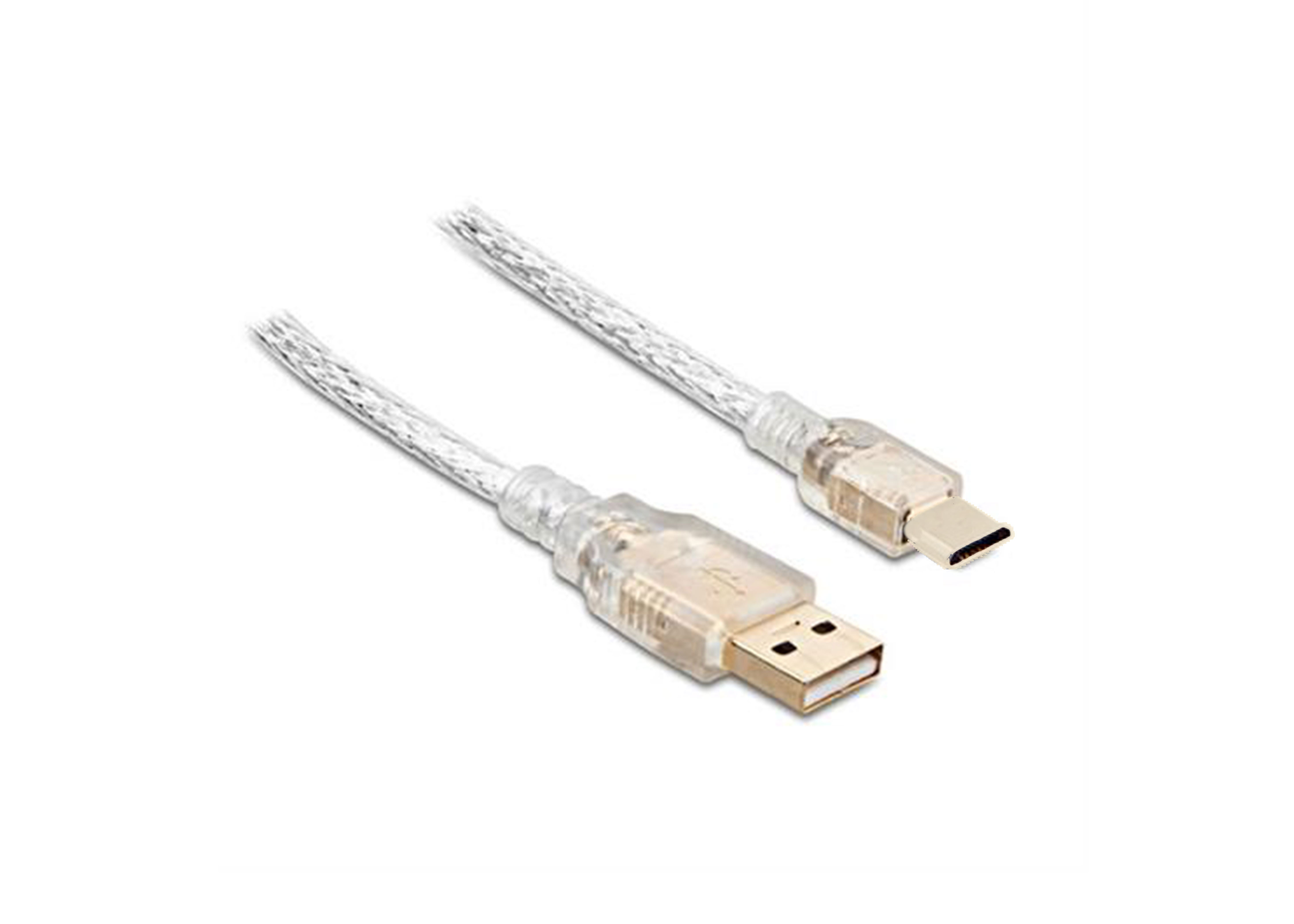 S-Link SLX-419 0.3 Mt USB 2.0 to micro 5 Pin Erkek-Erkek Şeffaf Altın Uçlu Kablo
