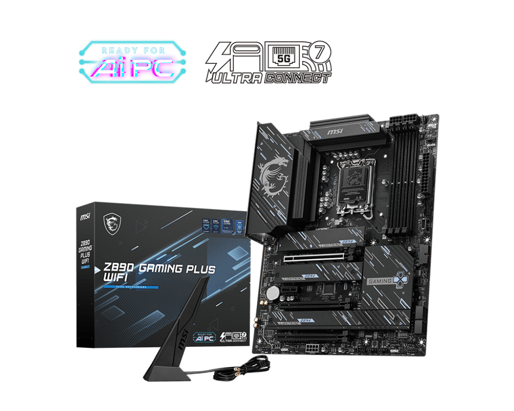Msi Z890 GAMING PLUS WIFI Sc-1851 Z890 DDR5 9200Mhz 4xM2 5Gbit LAN WİFİ 7 20Gbps USB ATX INTEL Anakart