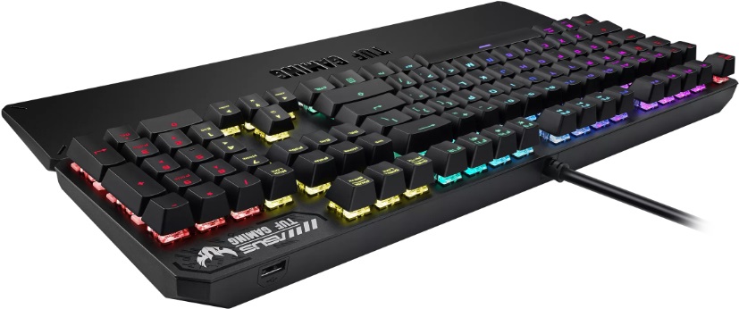 Asus TUF GAMING K3 AURA USB Q TR Mekanik AURA SYNC RGB Bilek Destekli Kablolu Oyuncu Klavyesi