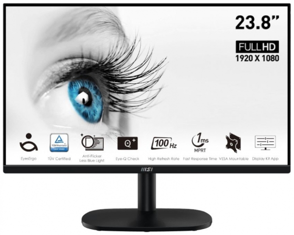 Msi PRO MP245V 23.8 inch 1920x1080 1ms 100Hz HDMI DP Anti Glare Full HD Monitör