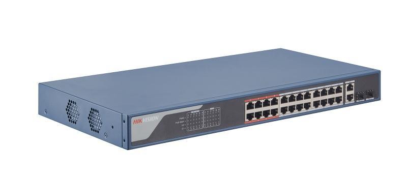 Hikvision DS-3E1326P-EI 24 Port 10/100Mbps 2 Port Uplink 2 Port SFP 370W Yönetilebilir PoE Switch