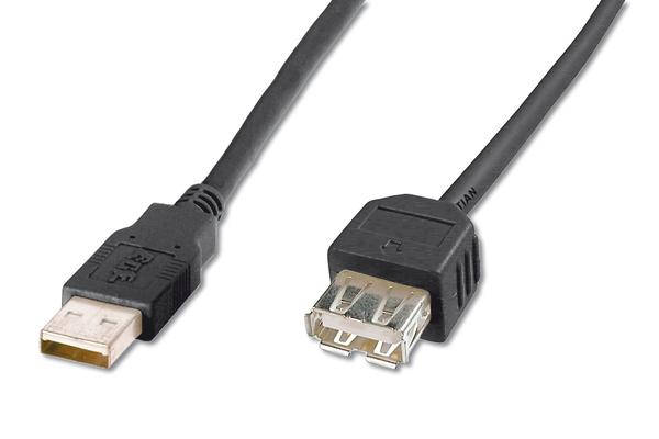 Digitus AK-300200-018-S 1.8 Mt USB 2.0 to USB 2.0 Erkek-Dişi AWG28 USB 2.0 Uzatma Kablosu