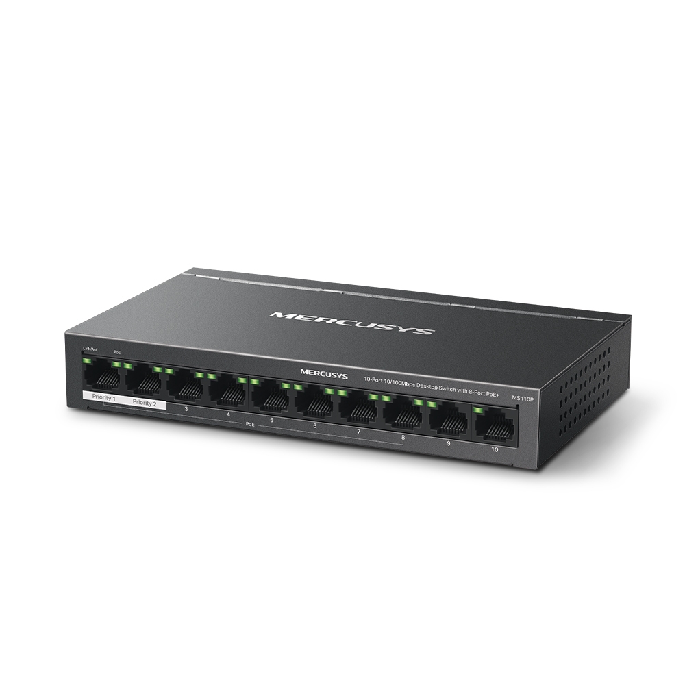 Tp-Link MS110P 10 Port Gigabit 8 Port PoE+ Masaüstü Poe+ Switch
