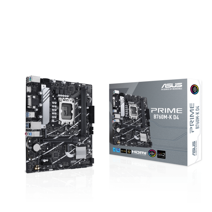 Asus PRIME B760M-K D4 Sc-1700 DDR4 5333Mhz M.2 2.5Gbit LAN mATX INTEL Anakart