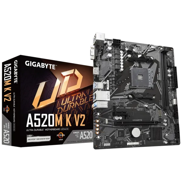 Gigabyte A520M K V2 Sc-AM4 A520 DDR4 5100Mhz M2 mATX AMD Anakart