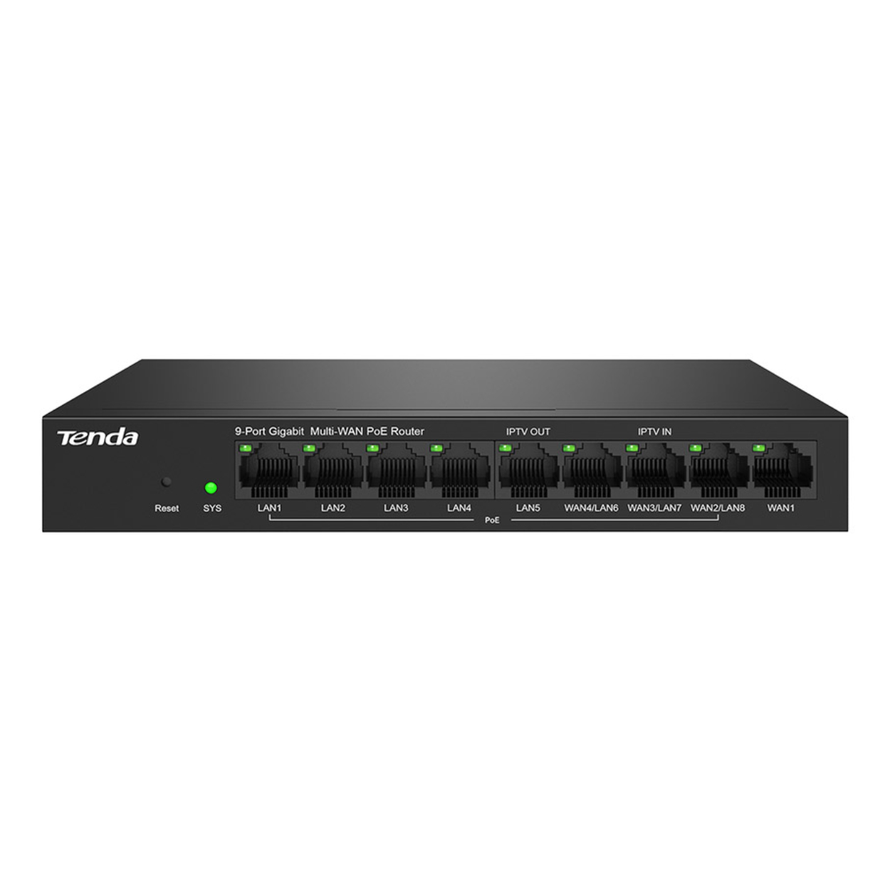 Tenda G0-8G-POE 9 Port Gigabit PoE Masaüstü PoE Switch