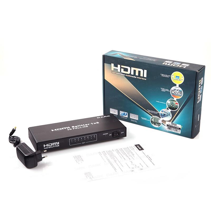 Dark DK-HD-SP8X1 1 Giriş 8 Çıkışlı Fıll HD HDMI Sinyal Çoğaltıcı Splitter