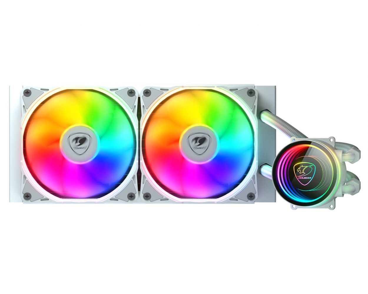 Cougar CGR-PSDELRGB-W-240 240mm 2x12cm ARGB Fanlı INTEL-AMD Beyaz Sıvı Soğutmalı İşlemci Soğutucu